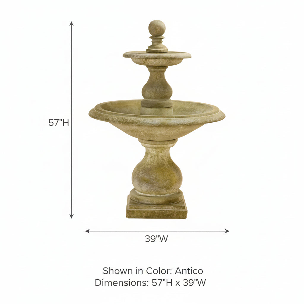 Giannini Garden Carrara Two Tier Outdoor Water Fountain 1404