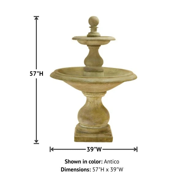 Giannini Garden Carrara Two Tier Outdoor Water Fountain 1404