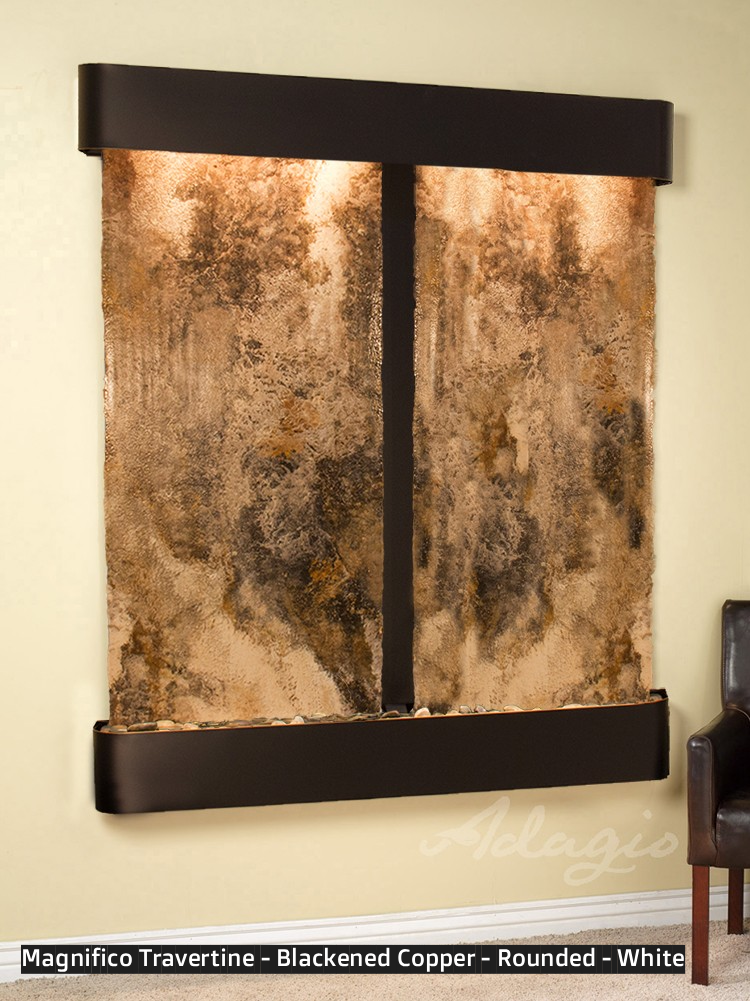Adagio Cottonwood Falls 69” H x 61” W Indoor Water Wall Fountain CFR1002