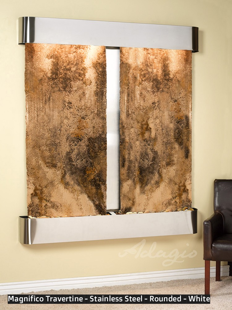 Adagio Cottonwood Falls 69” H x 61” W Indoor Water Wall Fountain CFR1002