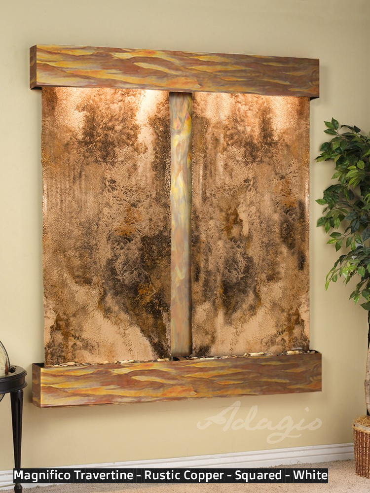 Adagio Cottonwood Falls 69” H x 61” W Indoor Water Wall Fountain CFR1002
