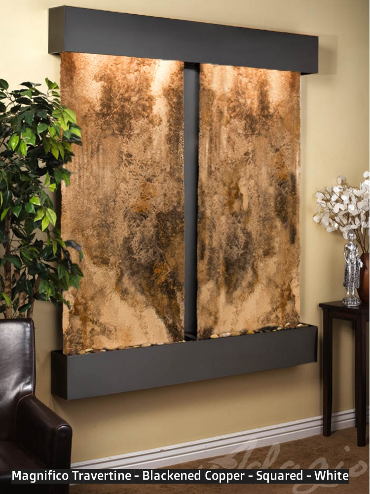 Adagio Cottonwood Falls 69” H x 61” W Indoor Water Wall Fountain CFR1002