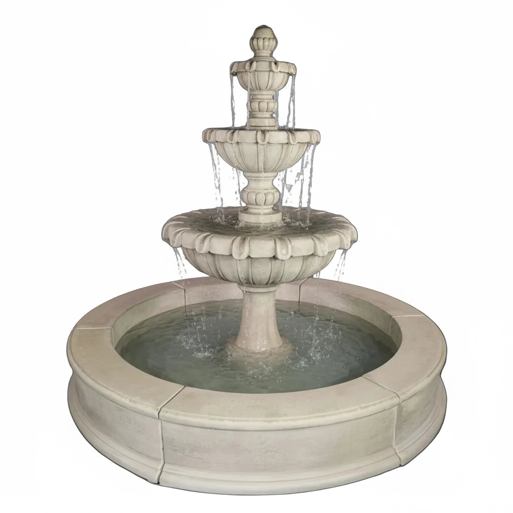 Giannini Garden Chateau Three Tier Easy Pond Outdoor Water Fountain 1802