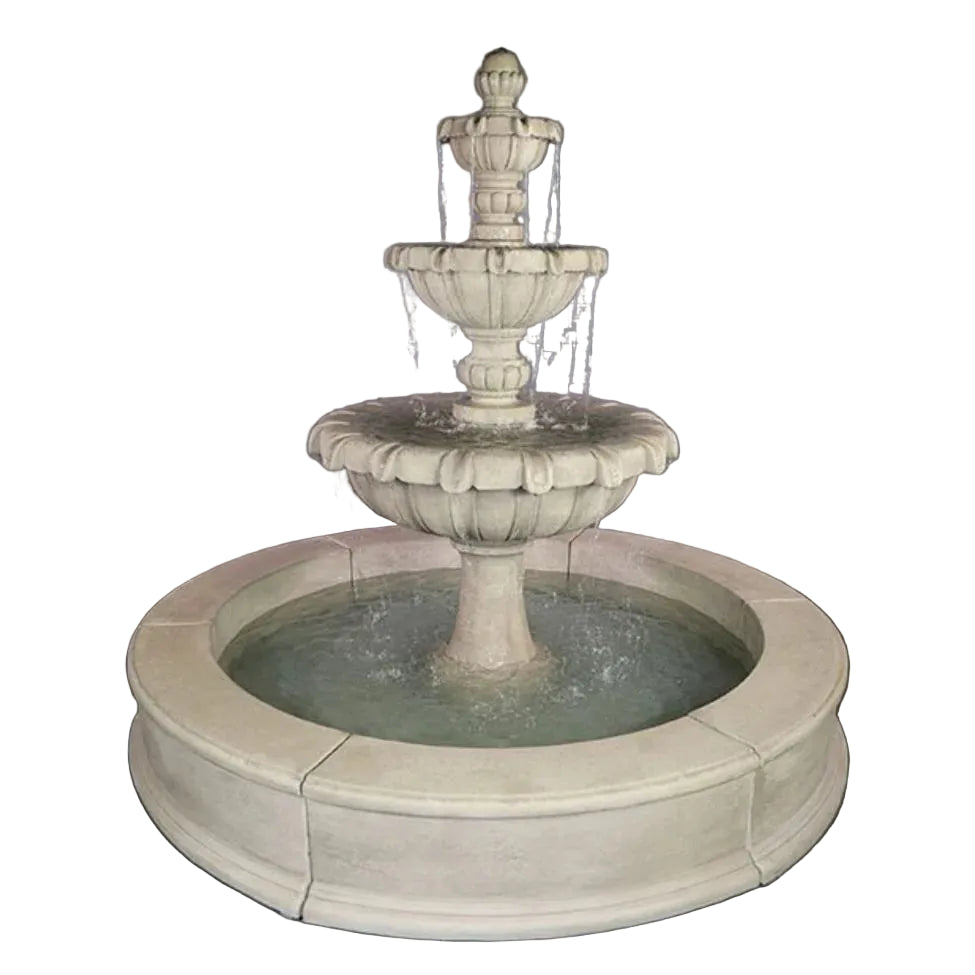 Giannini Garden Chateau Three Tier Easy Pond Outdoor Water Fountain 1802