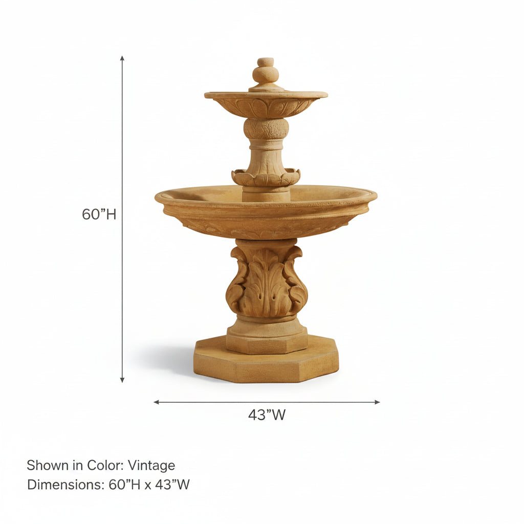 Giannini Garden Chelsea Garden Two Tier Outdoor Water Fountain with Step 1558
