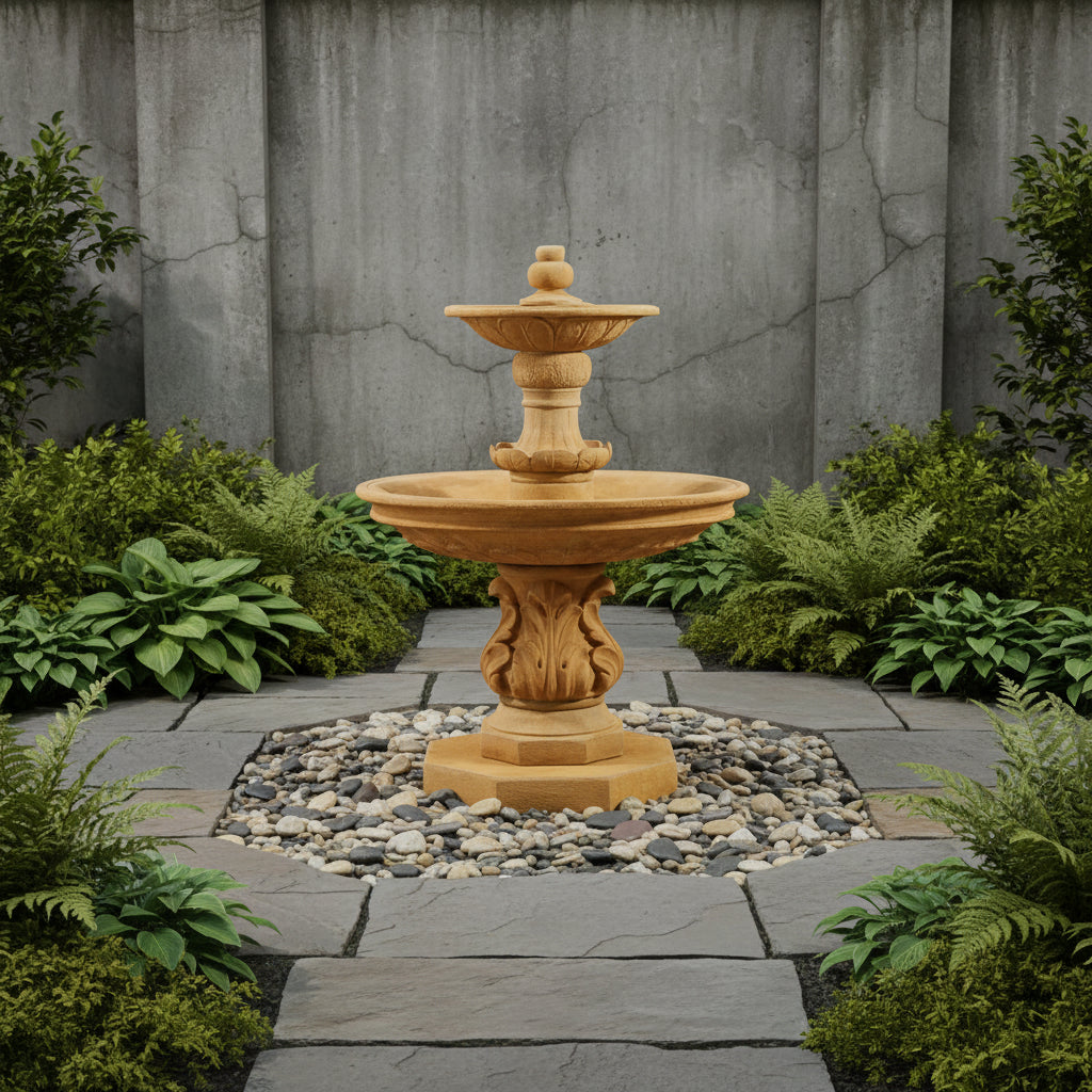 Giannini Garden Chelsea Garden Two Tier Outdoor Water Fountain with Step 1558
