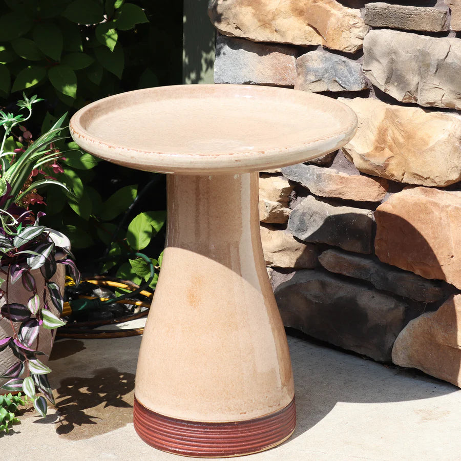 Sunnydaze 18" Glazed Ceramic Outdoor Bird Bath