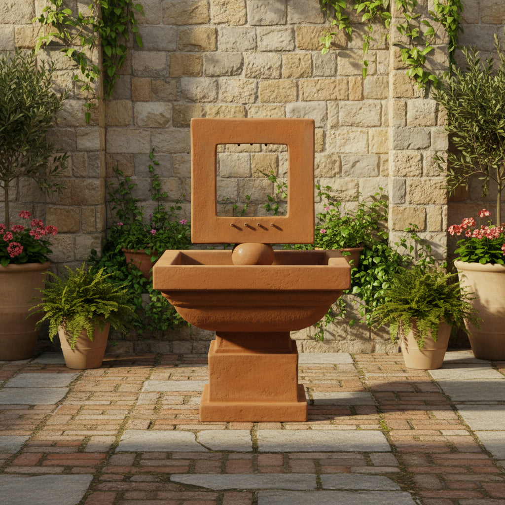Giannini Garden Contempo Square Outdoor Water Fountain 1416