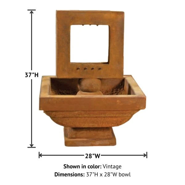 Giannini Garden Contempo Square Outdoor Water Fountain 1416