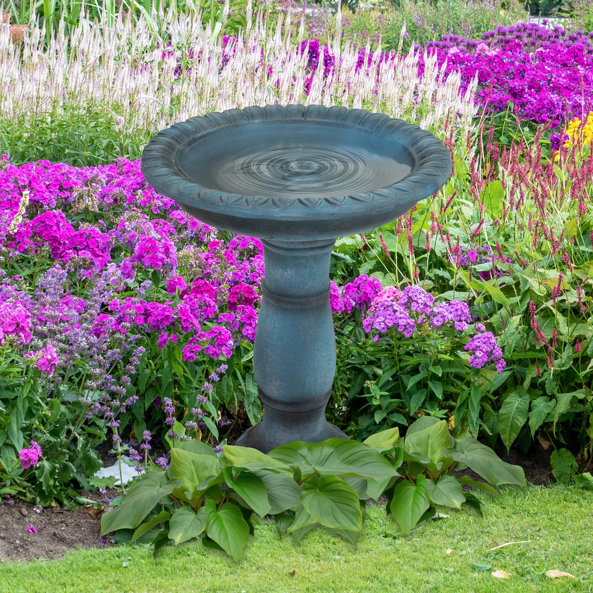 Sunnydaze Façade du Soleil 26" Reinforced Concrete Bird Bath