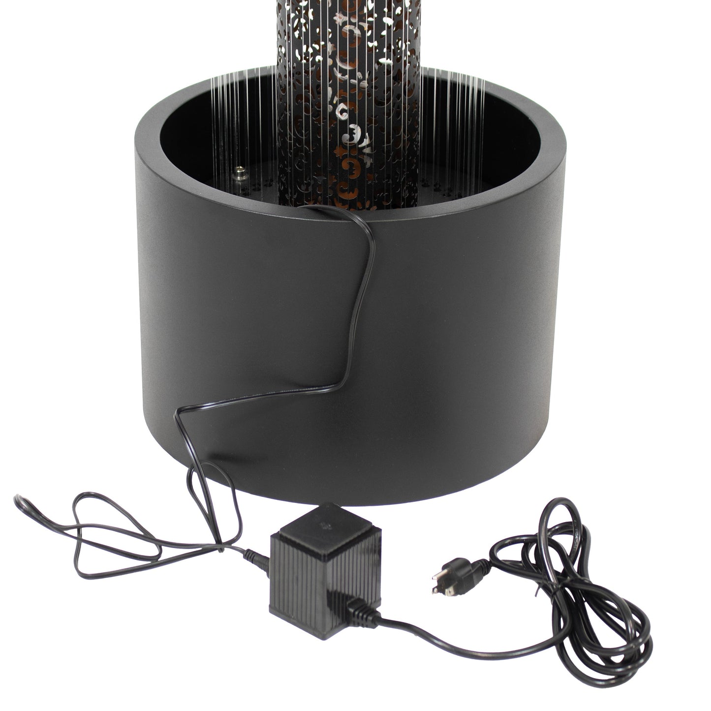 Sunnydaze 41.25" Glittering Rain Outdoor Water Fountain with Lights