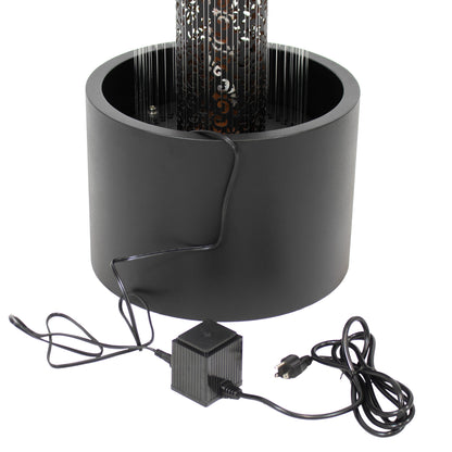 Sunnydaze 41.25" Glittering Rain Outdoor Water Fountain with Lights