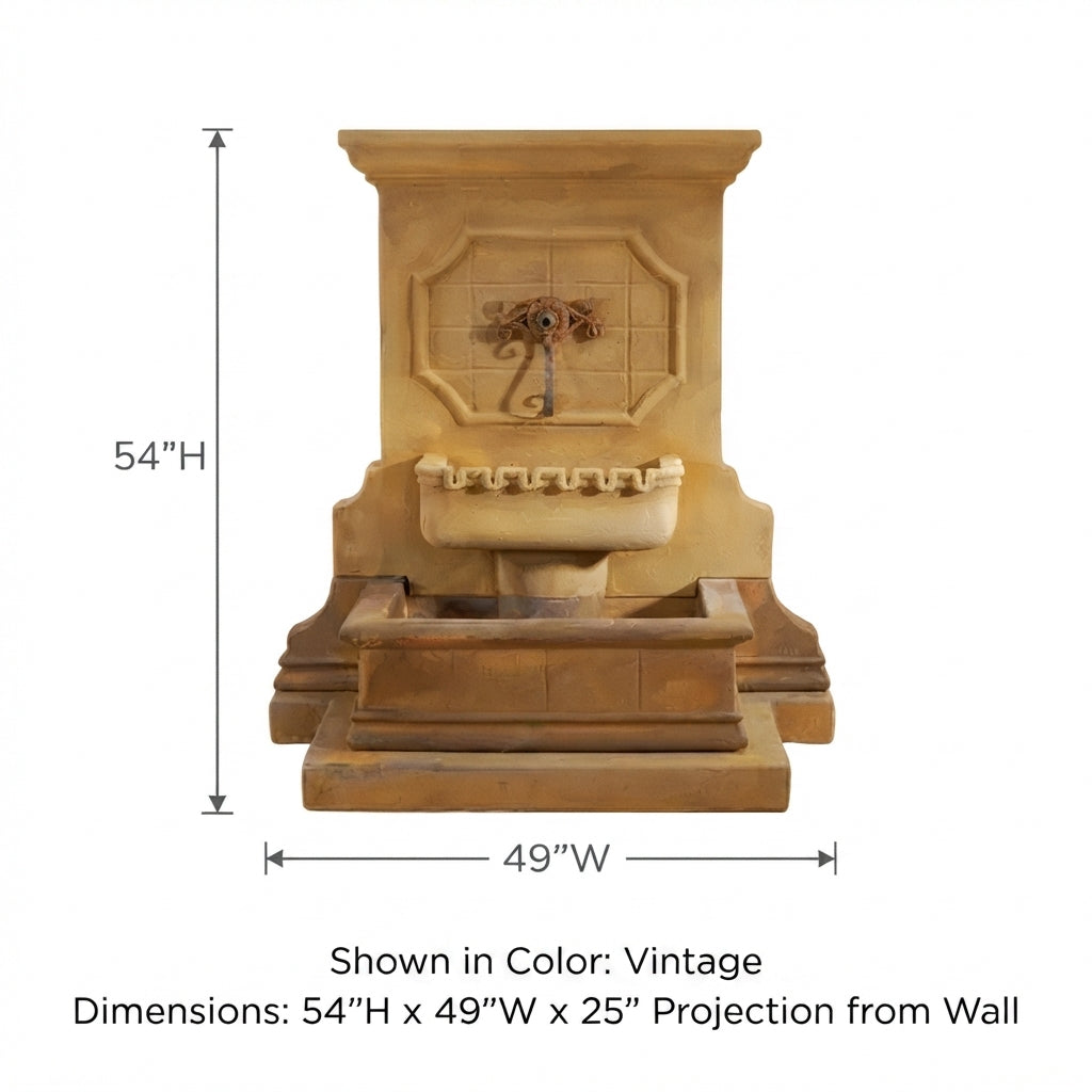 Giannini Garden Savonna Wall Fountain with Step For Spout 1548C