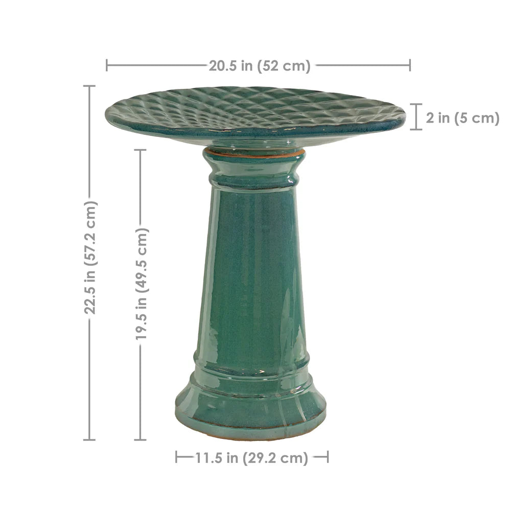 Sunnydaze Rennes 22.5" H Outdoor Ceramic Bird Bath