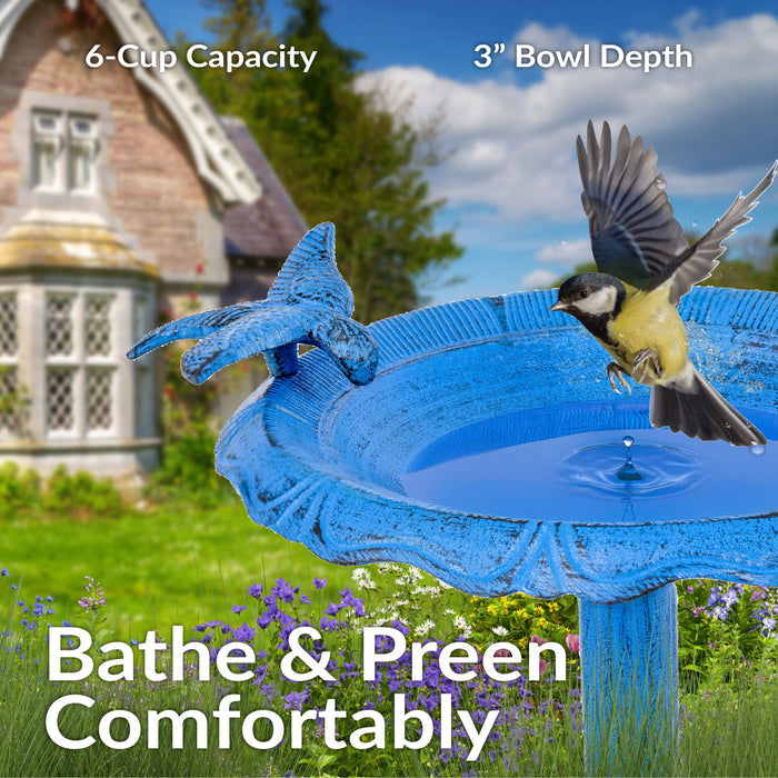 Sunnydaze Garden Visitor 22.75" H Metal Bird Bath