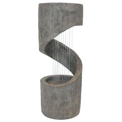 Sunnydaze 31" Showering Spiral Electric Water Fountain with LED Light