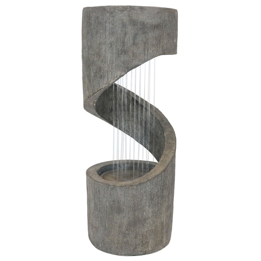 Sunnydaze 31" Showering Spiral Electric Water Fountain with LED Light