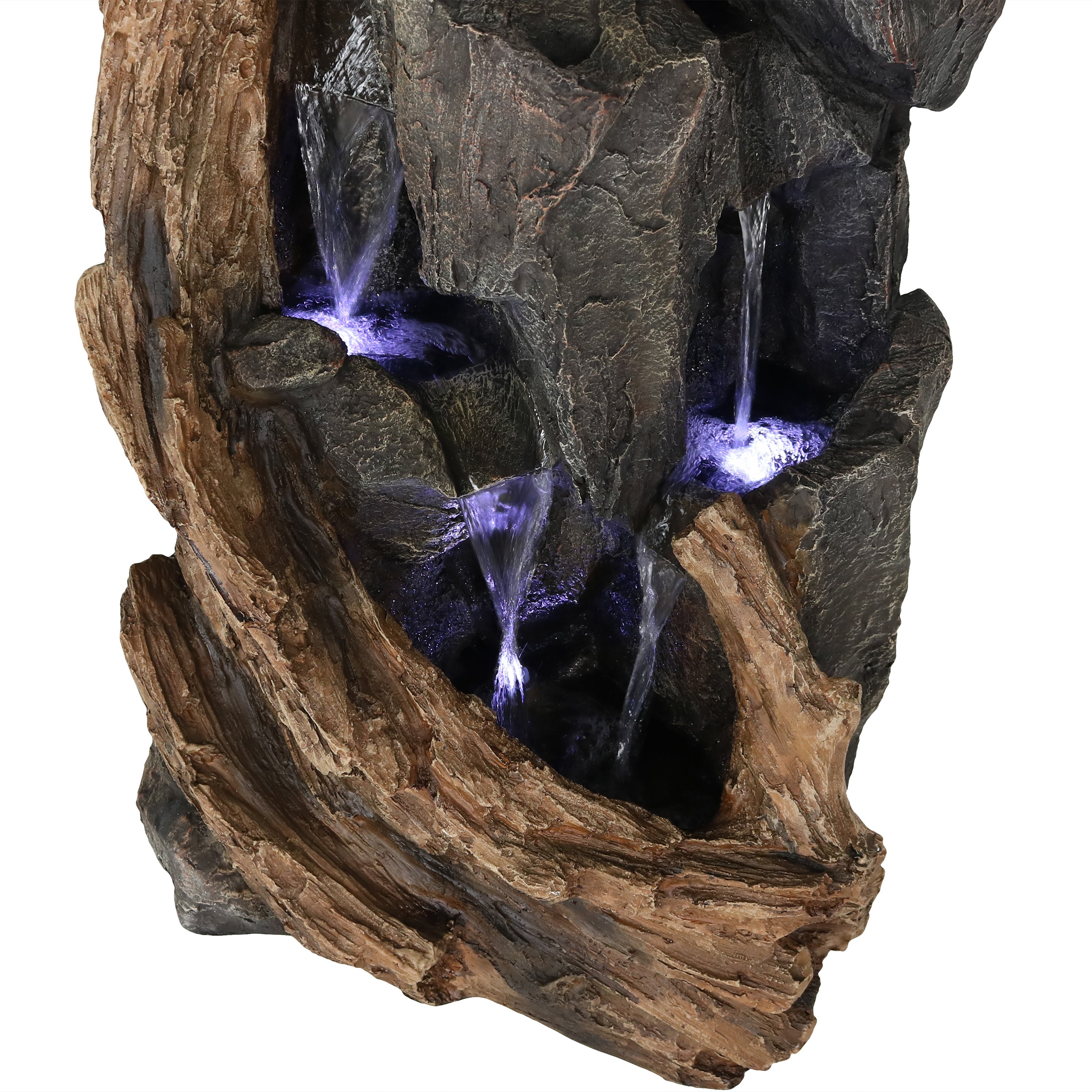 Sunnydaze 35" Cascading Mountainside Outdoor Fountain with LED Light