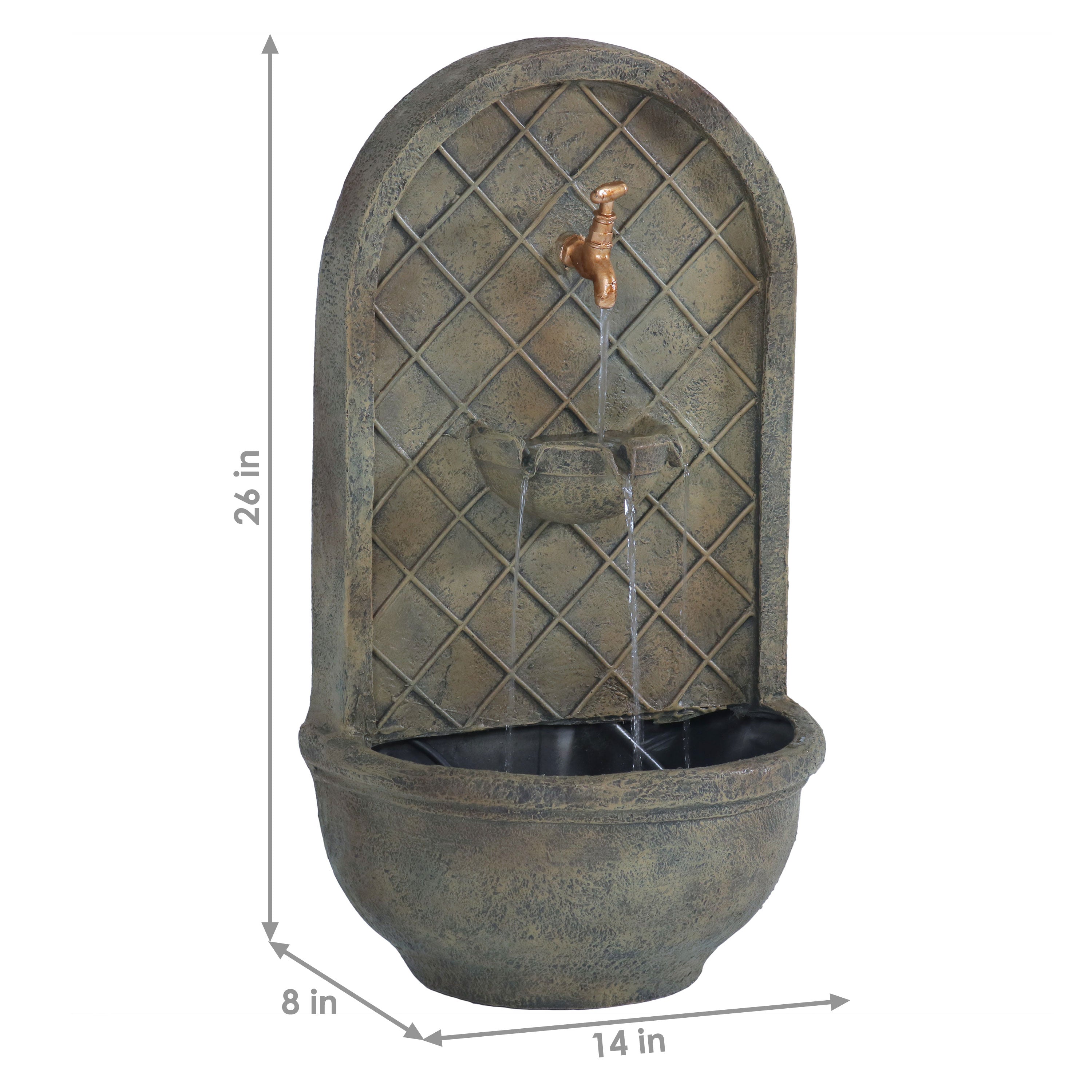 Sunnydaze 26" H Messina Solar Wall Fountain