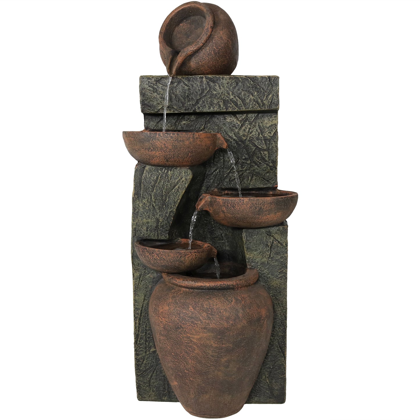 Sunnydaze 39" Cascading Earthenware Pottery Stream Fountain