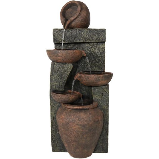 Sunnydaze 39" Cascading Earthenware Pottery Stream Fountain