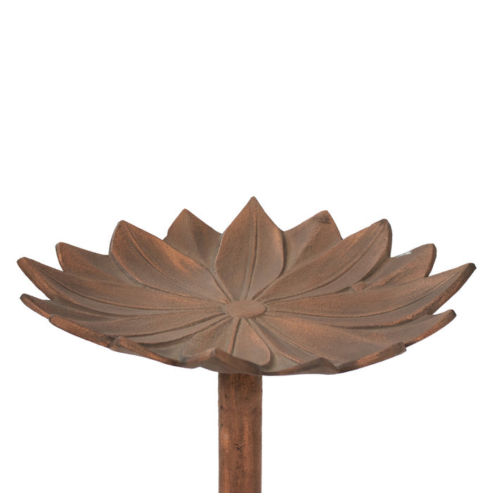 Sunnydaze Garden Lotus 16.5" Metal Bird Bath