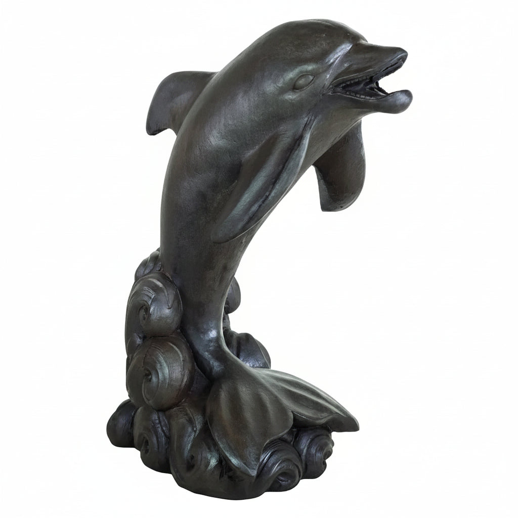 Giannini Garden Delfino Plumbed Concrete Dolphin Fountain 8123