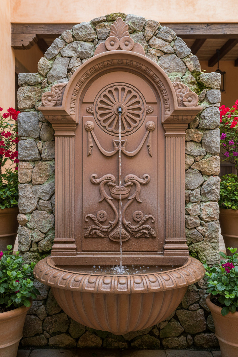 Giannini Garden Delfino Outdoor Wall Fountain 1085