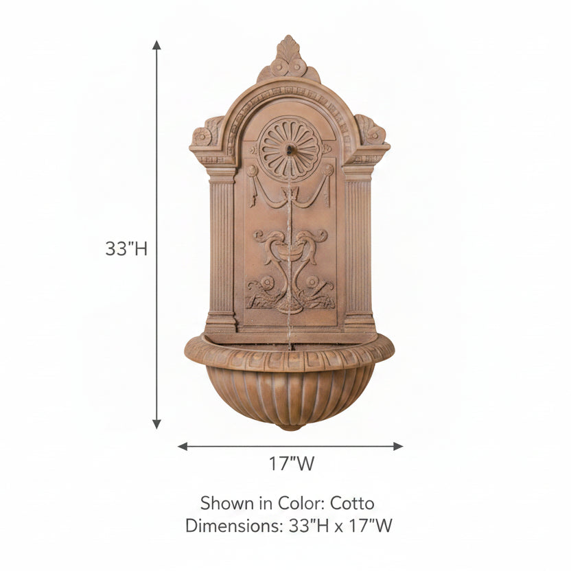 Giannini Garden Delfino Outdoor Wall Fountain 1085