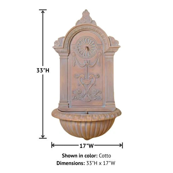Giannini Garden Delfino Outdoor Wall Fountain 1085