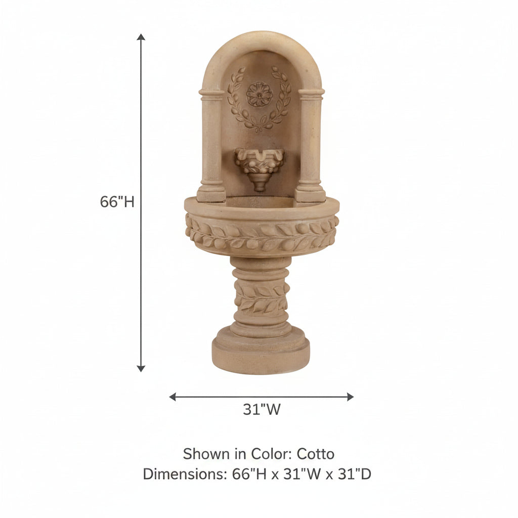 Giannini Garden Deruta Lemon Niche Outdoor Wall Fountain 1206