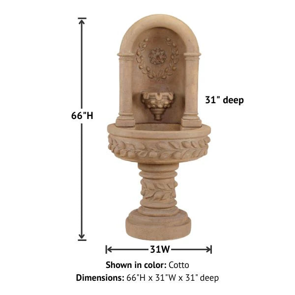 Giannini Garden Deruta Lemon Niche Outdoor Wall Fountain 1206