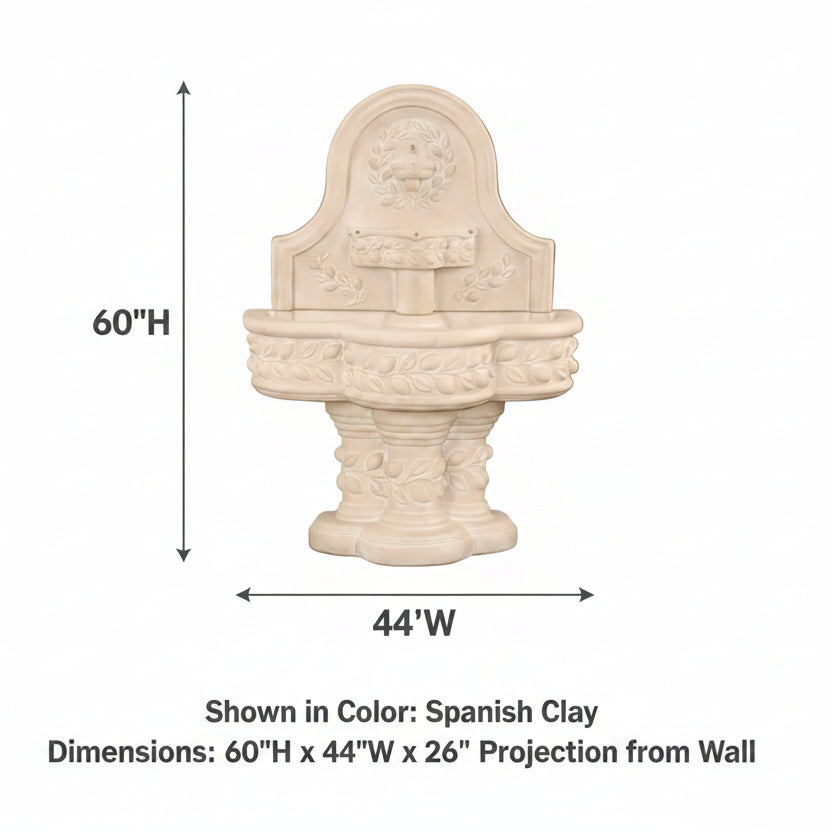 Giannini Garden Deruta Lemon Outdoor Wall Fountain 1128