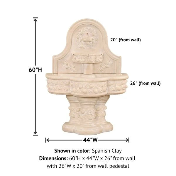 Giannini Garden Deruta Lemon Outdoor Wall Fountain 1128