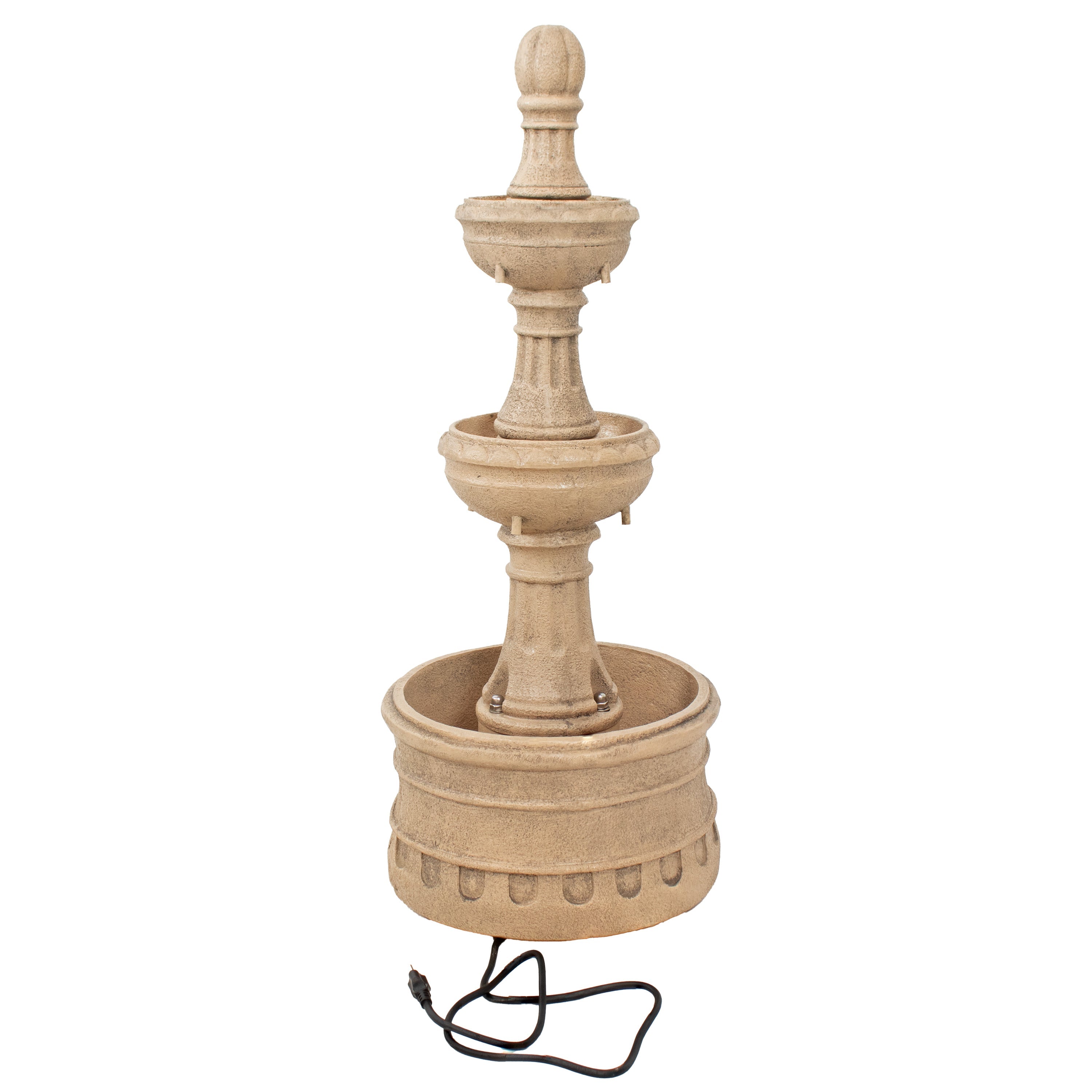 Sunnydaze 39" H Cyprus 3-Tier Polyresin Outdoor Water Fountain