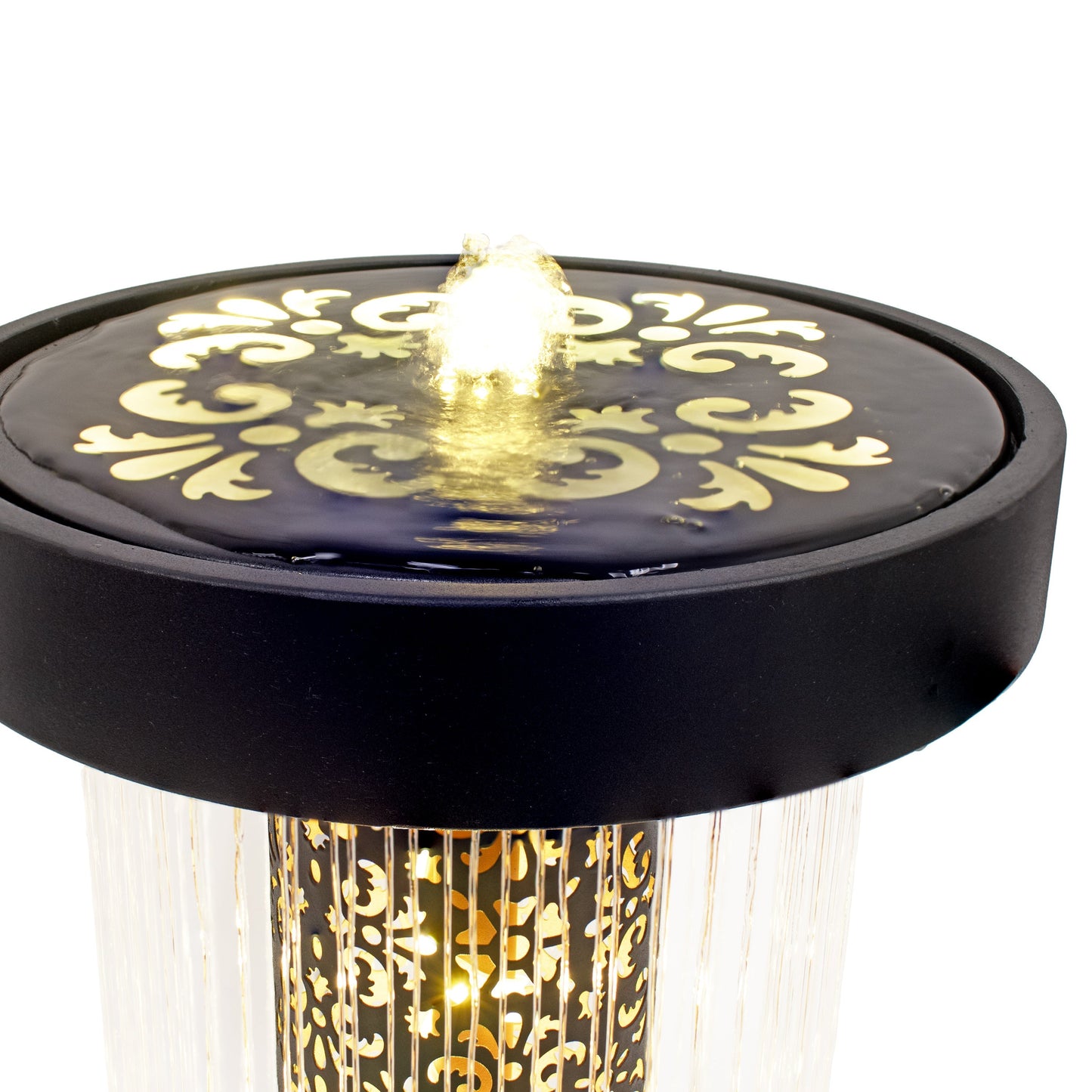 Sunnydaze 41.25" Glittering Rain Outdoor Water Fountain with Lights