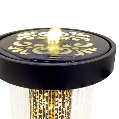 Sunnydaze 41.25" Glittering Rain Outdoor Water Fountain with Lights
