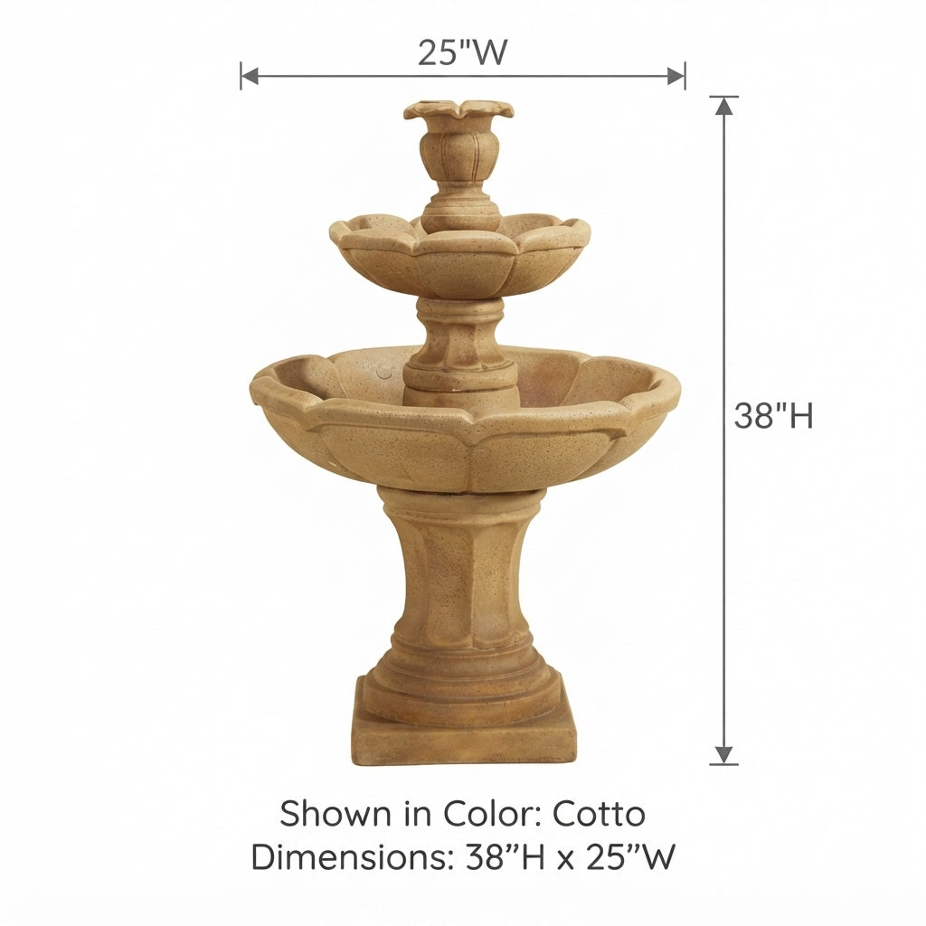 Giannini Garden Velia Small Two Tier Outdoor Water Fountain 1623