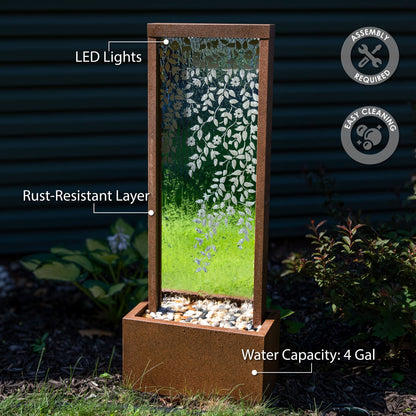 Sunnydaze 47.25" Wisteria Vines Outdoor Water Fountain with Lights