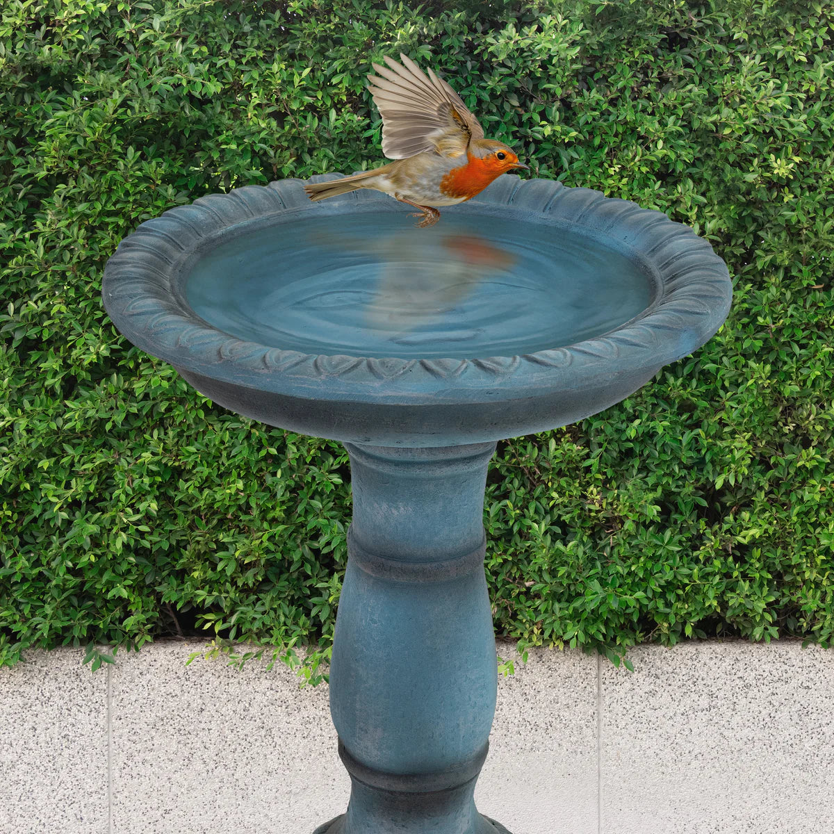 Sunnydaze Façade du Soleil 26" Reinforced Concrete Bird Bath