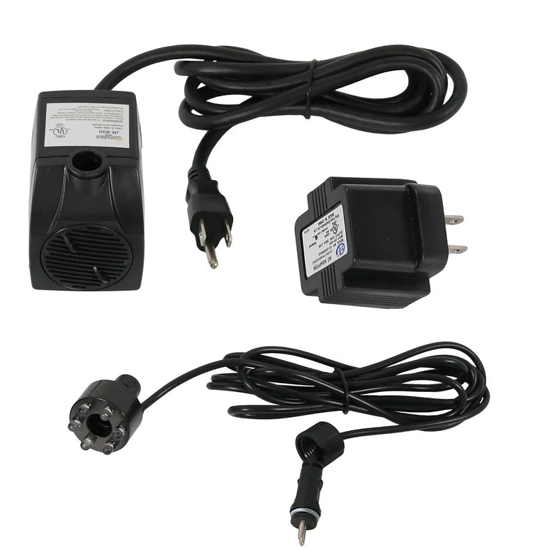 Sunnydaze 200 GPH Electric Submersible Water Pump with 6 LED Lights JR-800 6LED-W