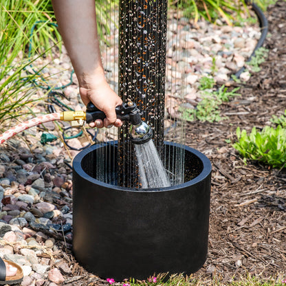 Sunnydaze 41.25" Glittering Rain Outdoor Water Fountain with Lights