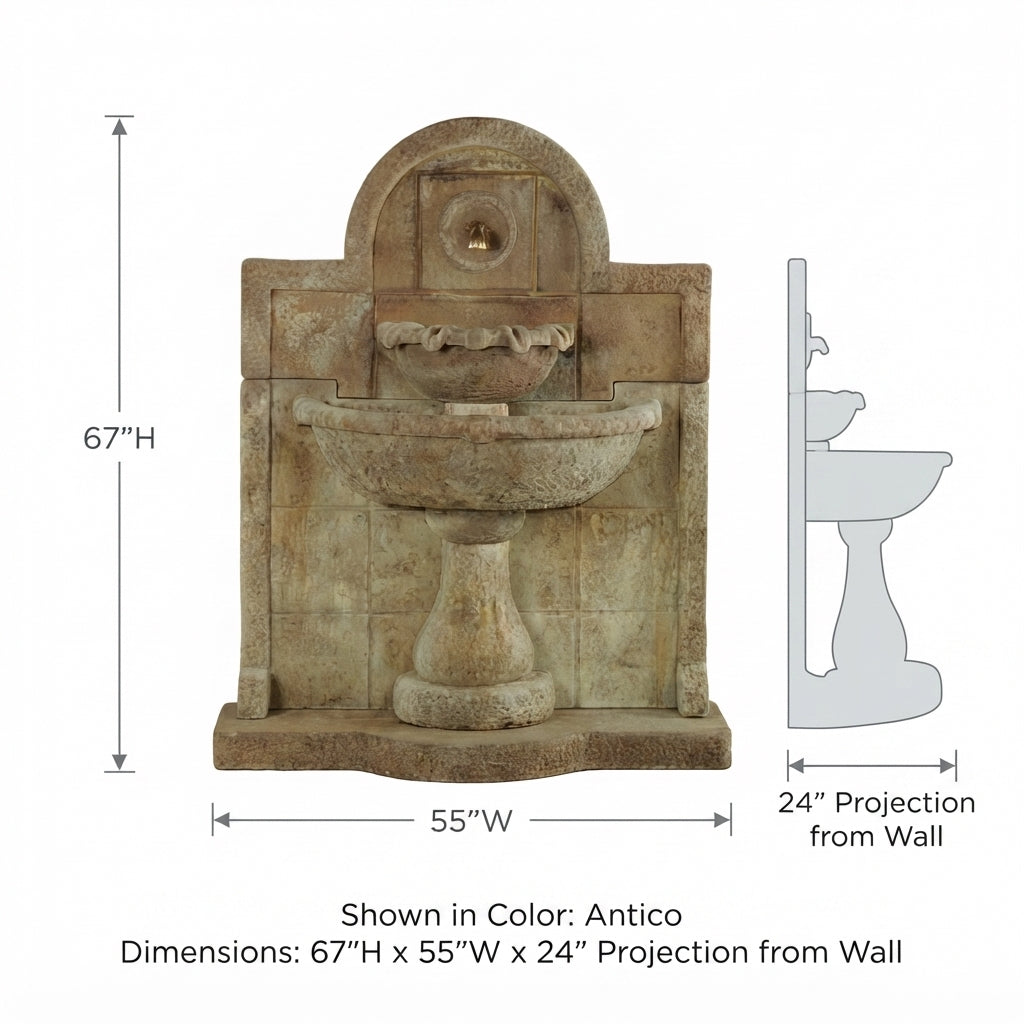 Giannini Garden Terme Del Foro Outdoor Wall Fountain For Spout 1136C