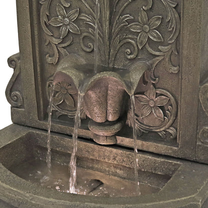 Sunnydaze Lovely Lily Polyresin Outdoor Wall Fountain with Flat Back