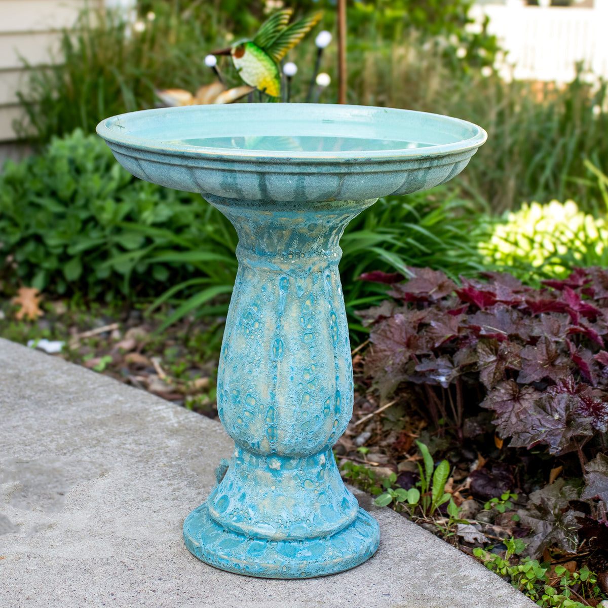 Sunnydaze Avignon 18.75" H Outdoor Ceramic Bird Bath
