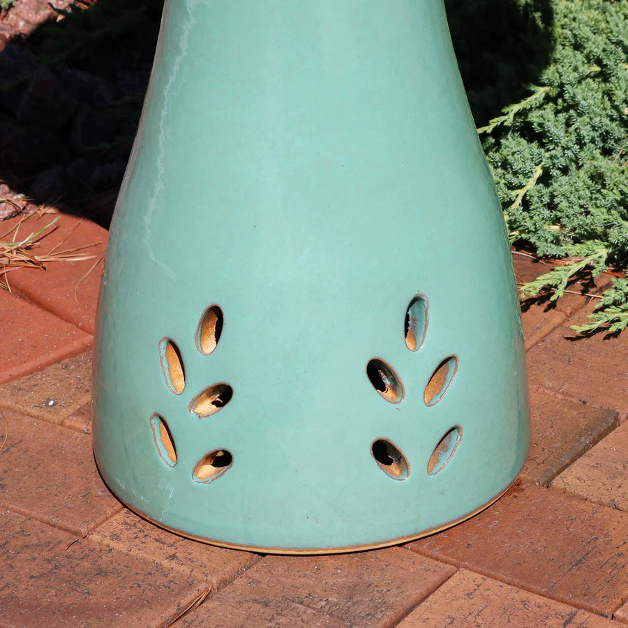 Sunnydaze 18" Glazed Ceramic Outdoor Bird Bath