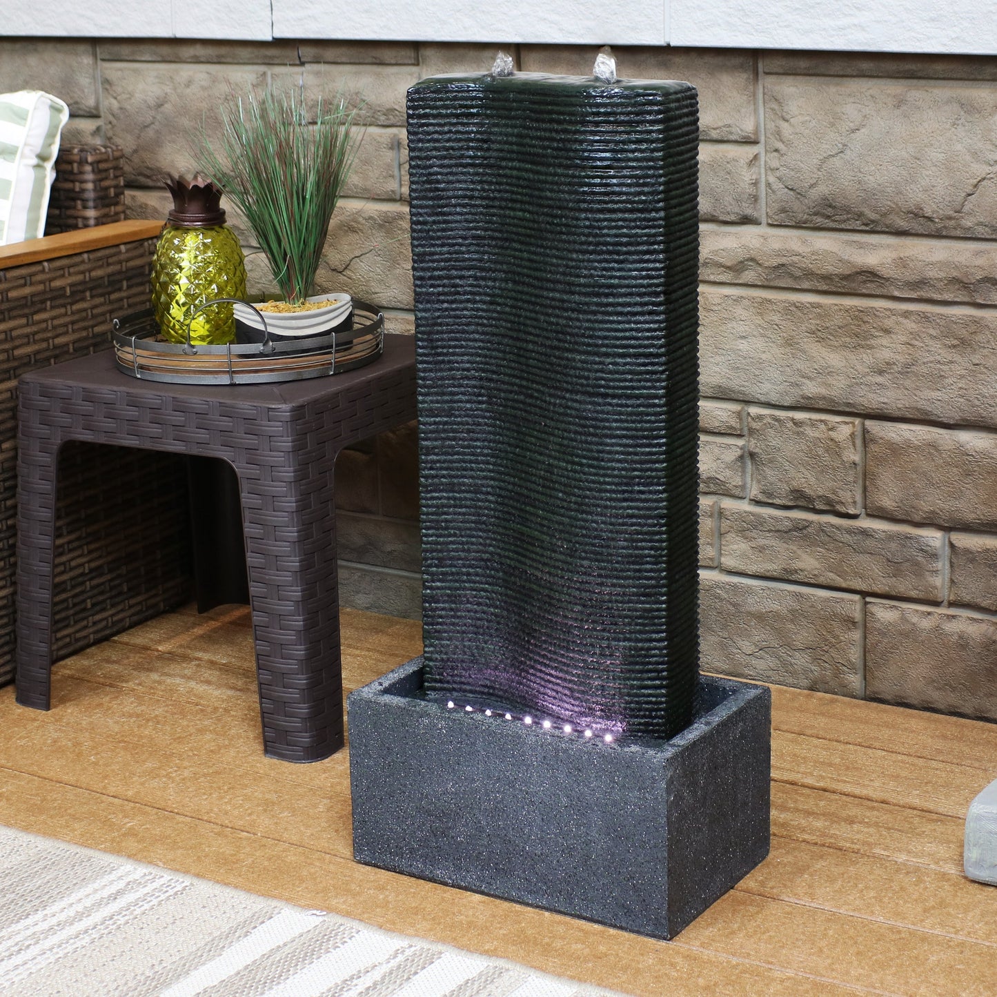 Sunnydaze 31" Rippling Tower Outdoor Water Fountain
