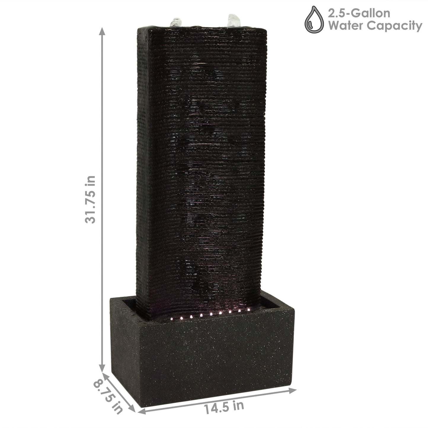 Sunnydaze 31" Rippling Tower Outdoor Water Fountain