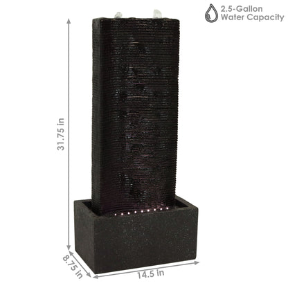 Sunnydaze 31" Rippling Tower Outdoor Water Fountain