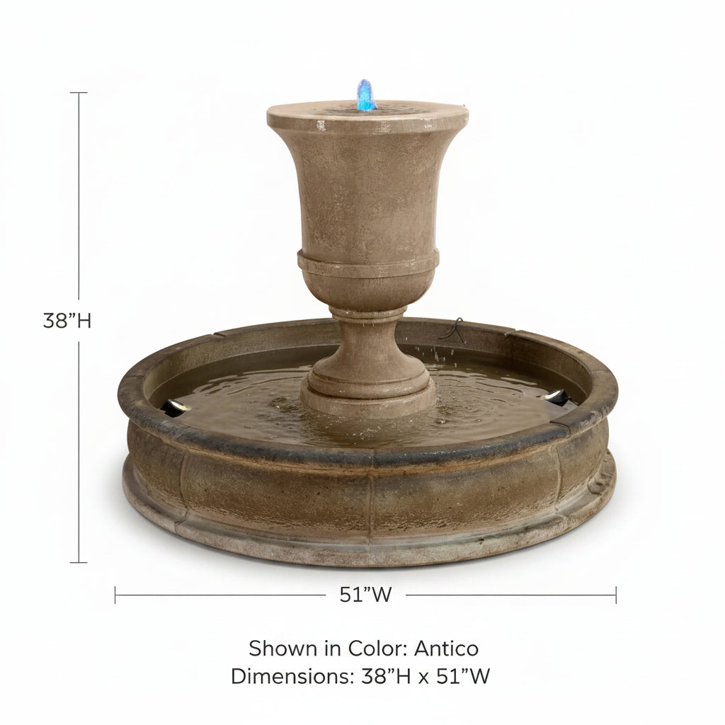 Giannini Garden Fascea Urna Outdoor Water Fountain with 51" Pond 1703